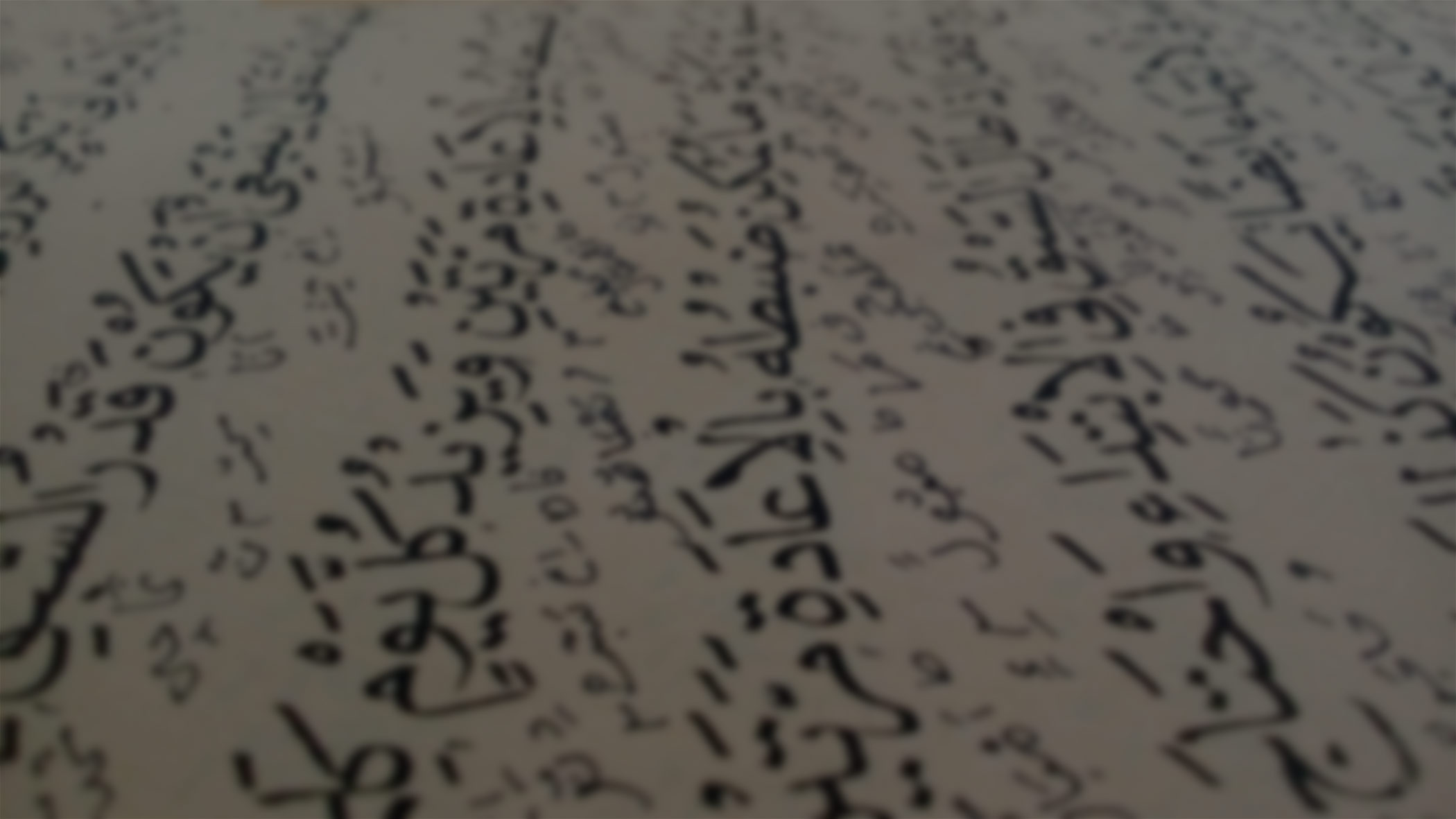 Verschwommen im Hintergrund sind arabische Schriftzeichen zu erkennen